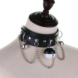 Harajuku PU Leather Choker Necklace Long Chain Pendant Torques Jewelry