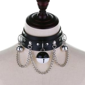 Harajuku PU Leather Choker Necklace Long Chain Pendant Torques Jewelry