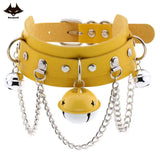 Harajuku PU Leather Choker Necklace Long Chain Pendant Torques Jewelry