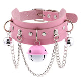 Harajuku PU Leather Choker Necklace Long Chain Pendant Torques Jewelry