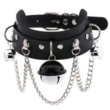 Harajuku PU Leather Choker Necklace Long Chain Pendant Torques Jewelry
