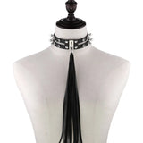 Harajuku Punk Tassel Rivet Choker Leather Torques Necklace Women