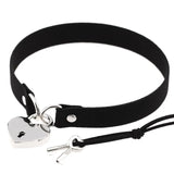Metal Lock Heart Choker Collar Cosplay Necklace Couple Gift Goth Jewelry