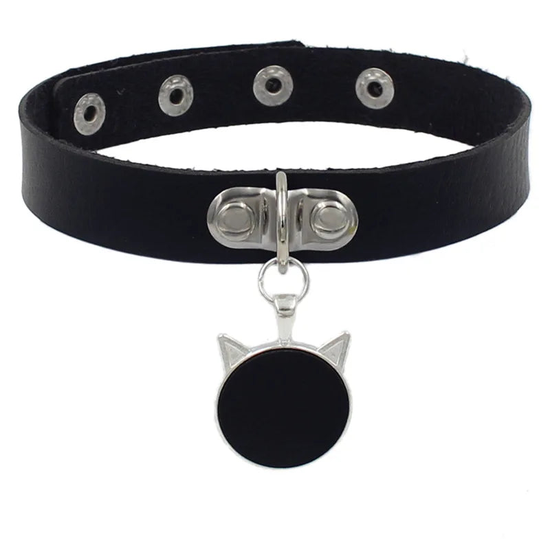 Gothic Cross Pendant Choker Necklace for Anime Lovers