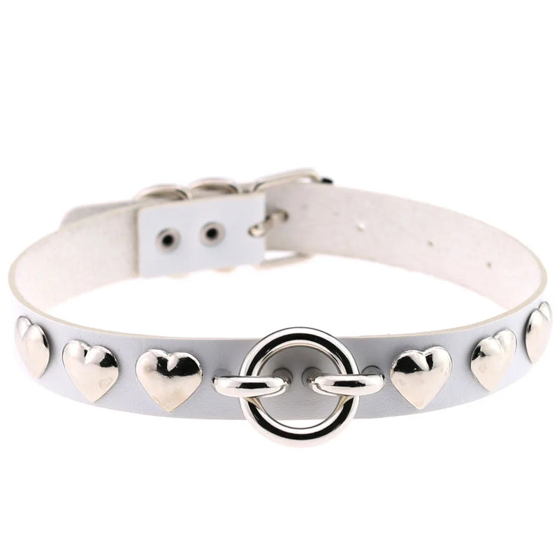 Gothic Heart Spike Choker Collar Chain Necklace