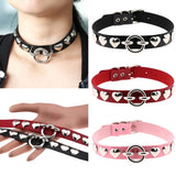 Gothic Heart Spike Choker Collar Chain Necklace