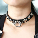 Gothic Heart Spike Choker Collar Chain Necklace