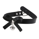 Gothic Choker Necklace Bowknot Bell Leather Kpop Punk Harajuku Jewelry