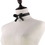 Gothic Choker Necklace Bowknot Bell Leather Kpop Punk Harajuku Jewelry