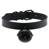 PU Leather Big Bell Choker Necklace Gothic Harajuku Jewelry Collar