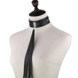 Punk Gothic Leather Tassel Choker Necklace Vintage Statement Jewelry