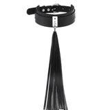 Punk Gothic Leather Tassel Choker Necklace Vintage Statement Jewelry