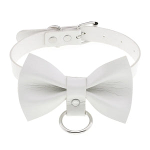 Punk Gothic PU Leather Choker Bowknot Collar Necklace Women Girl Party Jewelry
