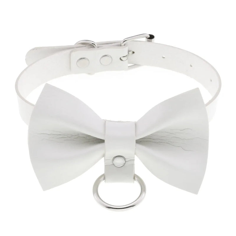 Punk Gothic PU Leather Choker Bowknot Collar Necklace Women Girl Party Jewelry