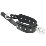 Star Pendant Choker Punk Collar Studded Rivets Leather Necklace