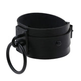 O-Round Leather Bracelet for Women Girls Punk Gothic Wide Bangle