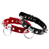 Spike Choker Collar Harness Necklace Punk Leather Gothic Jewelry