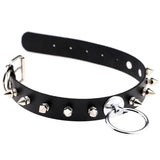 Spike Choker Collar Harness Necklace Punk Leather Gothic Jewelry