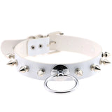 Spike Choker Collar Harness Necklace Punk Leather Gothic Jewelry