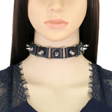 Punk Goth Circle Rivet Collar Torque Necklace Women Cosplay Gothic Accessory