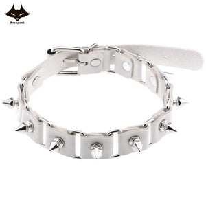 Punk Goth Circle Rivet Collar Torque Necklace Women Cosplay Gothic Accessory