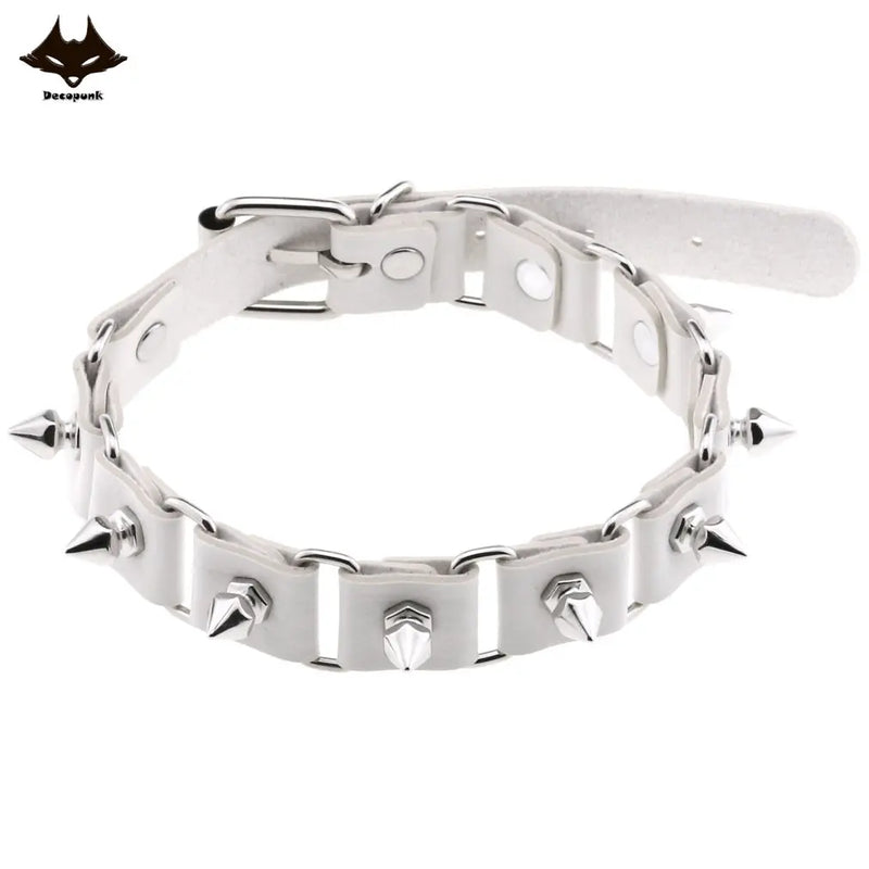 Punk Goth Circle Rivet Collar Torque Necklace Women Cosplay Gothic Accessory