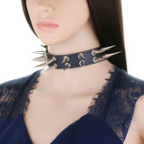 Harajuku Dark Heart Rivet Necklaces Leather Punk Choker