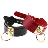 Sexy Harajuku Choker Punk Leather Collar Necklace Golden Silver Metal