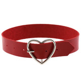 Harajuku PU Leather Girls Heart Pendant Necklaces Women Punk Neck Gothic Choker