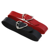 Harajuku PU Leather Girls Heart Pendant Necklaces Women Punk Neck Gothic Choker