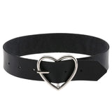 Harajuku PU Leather Girls Heart Pendant Necklaces Women Punk Neck Gothic Choker