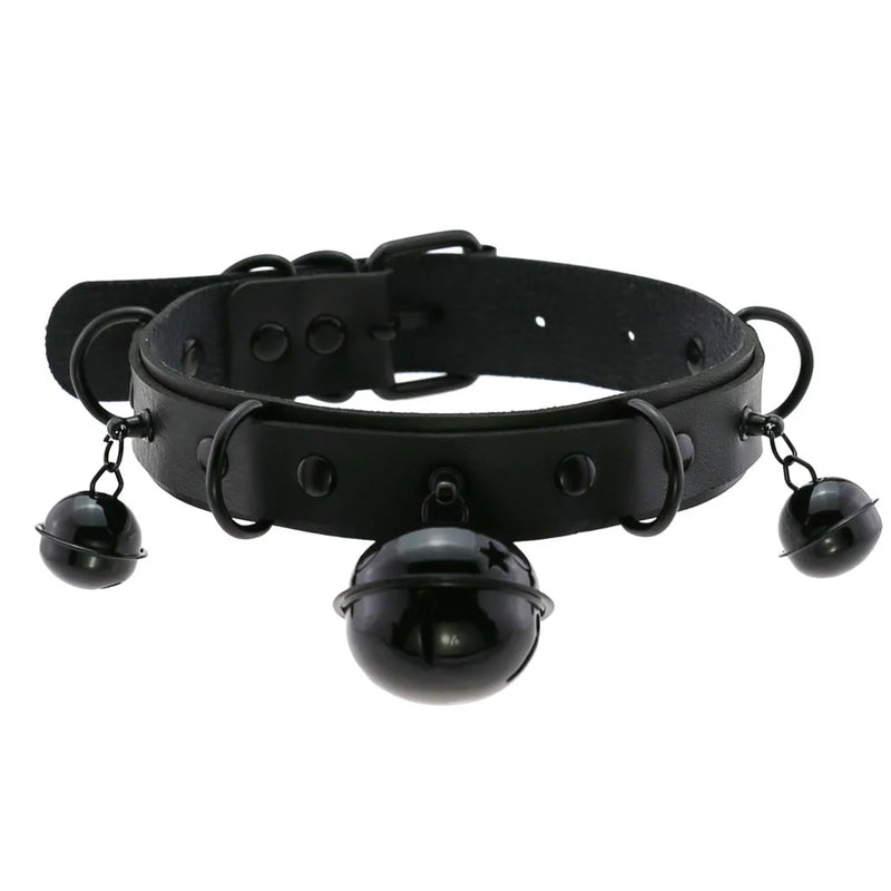 Sexy Punk Harajuku Gothic Choker Leather Collar Necklace Bells