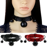 Sexy Punk Harajuku Gothic Choker Leather Collar Necklace Bells