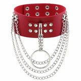 Sexy Punk Multilayer Chains Chokers Collar Metal Leather Bondage Gothic