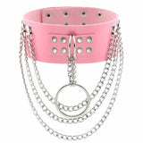 Sexy Punk Multilayer Chains Chokers Collar Metal Leather Bondage Gothic