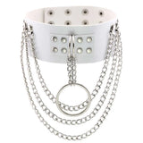 Sexy Punk Multilayer Chains Chokers Collar Metal Leather Bondage Gothic