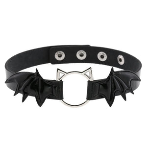 Sexy Cat Gothic Collar Necklaces Jewelry Gift Goth Leather Wings