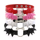 Sexy Cat Gothic Collar Necklaces Jewelry Gift Goth Leather Wings
