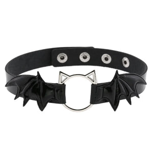 Sexy Cat Gothic Collar Necklaces Jewelry Gift Goth Leather Wings