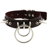 Spiked Choker Punk Rock Collar Goth Necklaces Leather Studded Choker