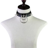 Spiked Choker Punk Rock Collar Goth Necklaces Leather Studded Choker