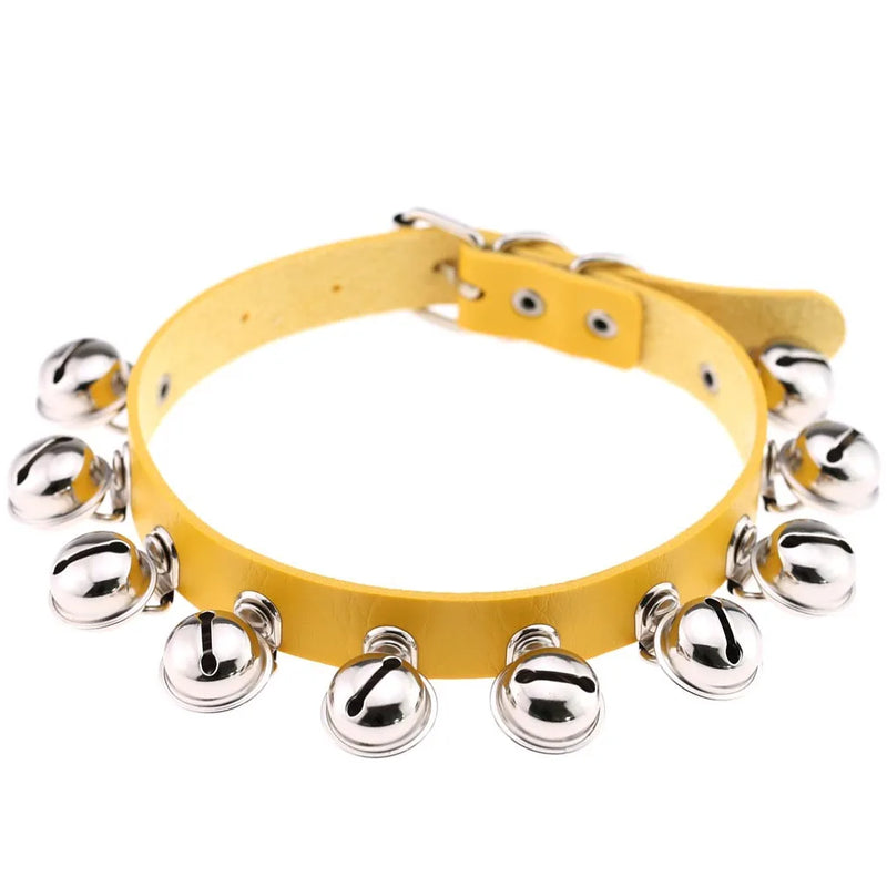 Women Punk Gothic Leather Choker Heart Necklace
