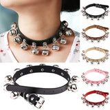 Women Punk Gothic Leather Choker Heart Necklace