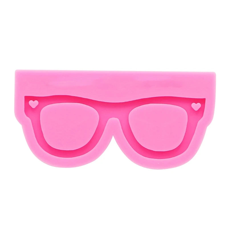 Resin Mold Glossy Mirror Glasses Keychain DIY Crafts Pendant Silicone Mould