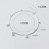 Silver 925 Anklet Bracelet Leg Chain with Zircon Beads