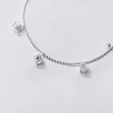 Silver 925 Anklet Bracelet Leg Chain with Zircon Beads