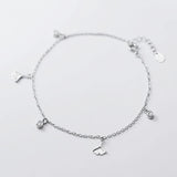 925 Sterling Silver Apricot Leaf Adjustable Anklets for Women