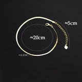 925 Silver Chain Anklet for Women - Summer Jewelry