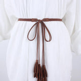 Braided Belts For Women Dress Knitted Waist Rope Tassel Chain Ladies Accessories