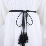 Braided Belts For Women Dress Knitted Waist Rope Tassel Chain Ladies Accessories
